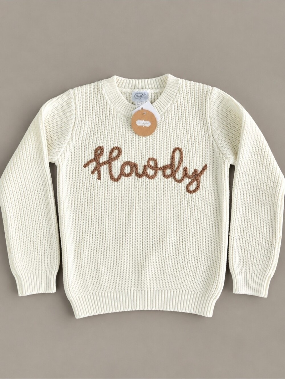 Mud Pie Howdy Sweater 4T 5T Ivory Cotton Western Cowboy NWT